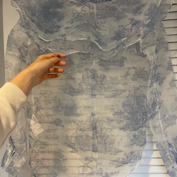 Laura Ashley and Urban Outfitters sheer Toile Blouse Cottagecore - Picture 5 of 6